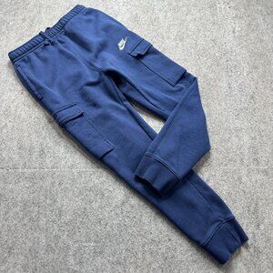nike club fleece cargo joggers blue